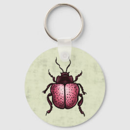 Pink Beetle QR Code Cute Insect Art Entomology Nyckelring