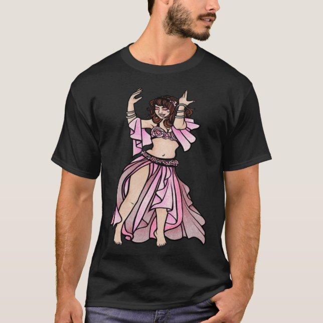 Pink Belly Dancer belly dancing T Shirt (Framsida)