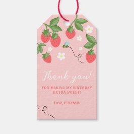 Pink Berry Sweet Strawberry Birthday Favor  Presentetikett