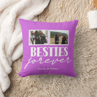 Pink Best friends 3 photos on Throw Pillow Kudde