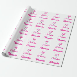Pink Black 50 & Fabulous 50th Birthday Presentpapper