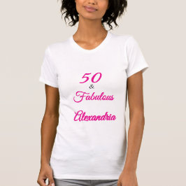 Pink Black 50 & Fabulous 50th Birthday T Shirt