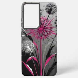 Pink, Black and White Dandelion
