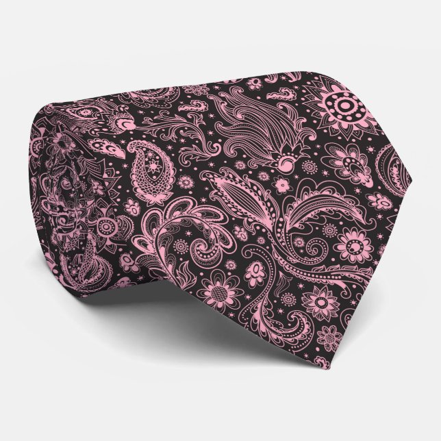 Pink black batik boho style floral paisley pattern slips (Rullad)