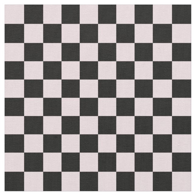 Pink & Black Checkerboard Tyg (Närbild)