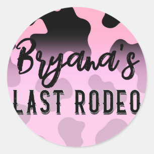 Pink & Black Cowgirl Sista Rodeo Sällskapsdam  Runt Klistermärke