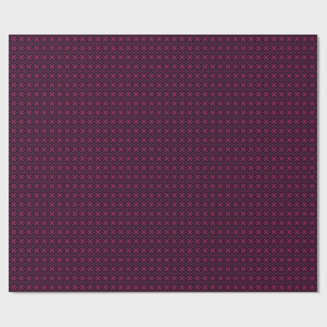 Pink & Black Kaleidoscope Fractal Pattern Wrapping Presentpapper (Platt)