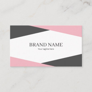 Pink Black Line Frame Minimal Elegant Beauty Visitkort