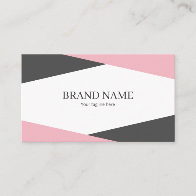 Pink Black Line Frame Minimal Elegant Beauty Visitkort (Framsida)