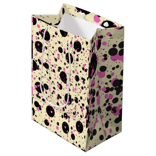 Pink & Black Polka Dot Glam Pattern (Framsidan Vinklad)