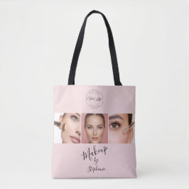 Pink Black Script Your Logo 3 Photo Makeup Tygkasse