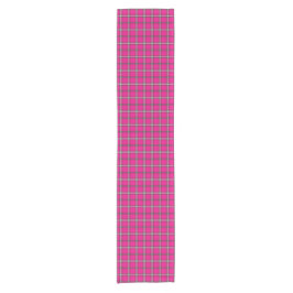 Pink Black White Plaid Bright Table Runner