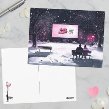 Pink Black Winter Scene Date Night Valentine's Day