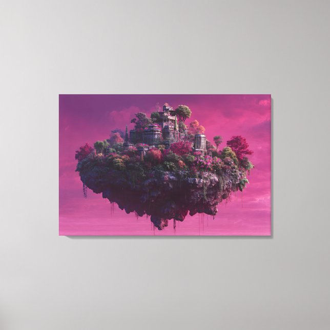 Pink Bloom Sky Citadel Canvastryck (Framsida)