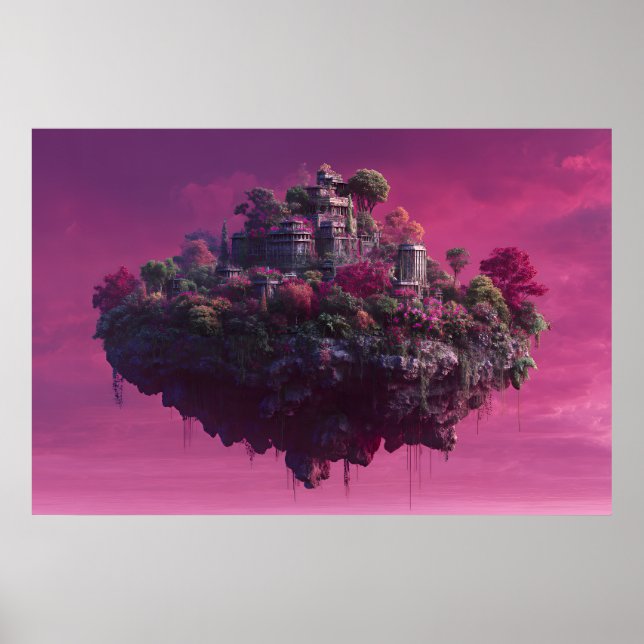 Pink Bloom Sky Citadel Poster (Framsidan)