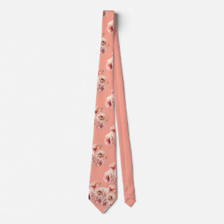 Pink blossoms neck tie slips