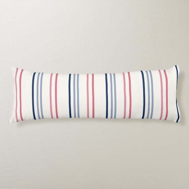 Pink blue and white stripes kroppskudde (Framsidan)