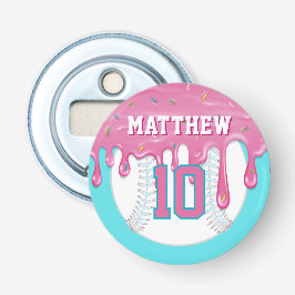 Pink & Blue Baseball Drip Flasköppnare