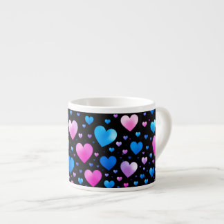 Pink & Blue Glowing Hearts Espressomugg
