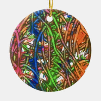 Pink, Blue, Green, Orange, Marble Artwork Julgransprydnad Keramik