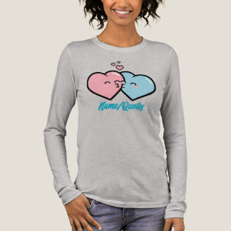 Pink & Blue Hearts Kiss T Shirt
