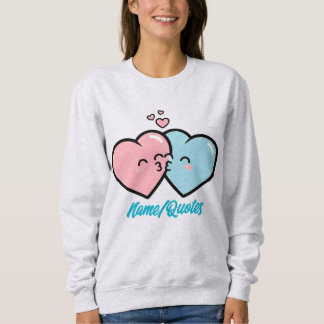 Pink & Blue Hearts Kiss T Shirt