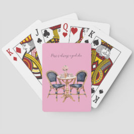 Pink Blue Paris Table Baguettes Casinokort