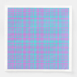 Pink Blue Purple Plaid Pattern Pappersservett