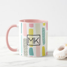 Pink, Blue yellow Pastel Paintbrush Coffee Mug