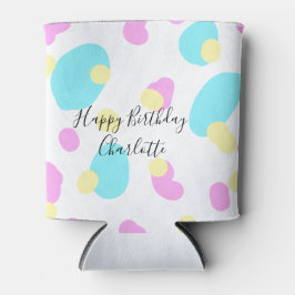 Pink blue yellowhappy birthday kids shapes abstrac