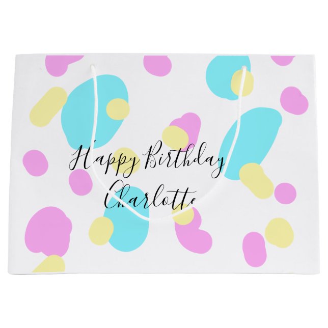 Pink blue yellowhappy birthday kids shapes abstrac (Framsidan)