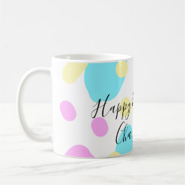 Pink blue yellowhappy birthday kids shapes abstrac kaffemugg