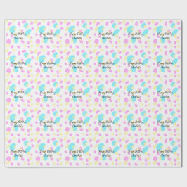 Pink blue yellowhappy birthday kids shapes abstrac presentpapper