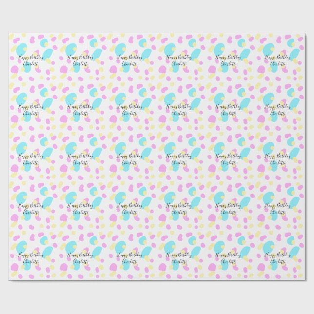 Pink blue yellowhappy birthday kids shapes abstrac presentpapper (Platt)