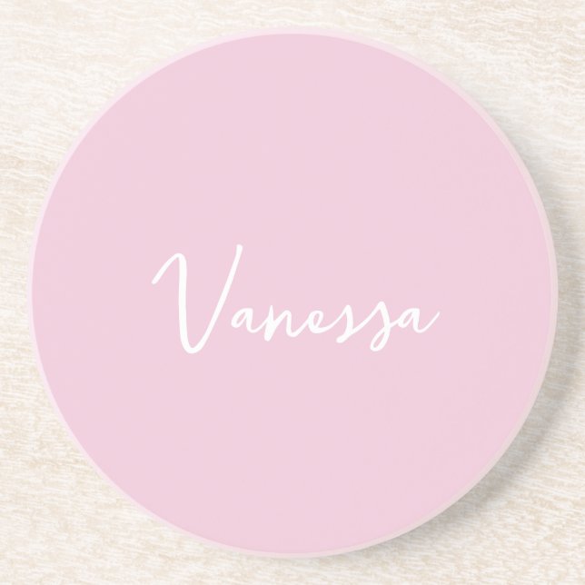Pink blush champagne custom modern script underlägg (Framsidan)