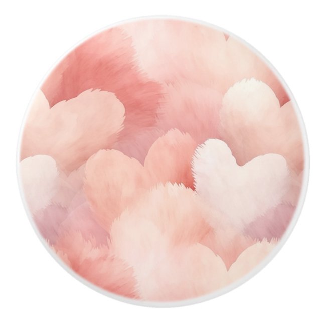 Pink Blush Cream Peach Hearts Knopp (Framsidan)