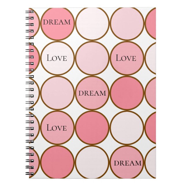 Pink Blush Dots Dream Love Anteckningsbok (Framsidan)