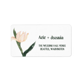 Pink blush floral adressetikett