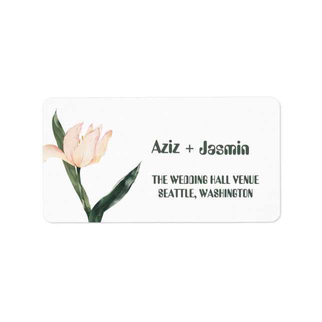 Pink blush floral adressetikett (Framsidan)