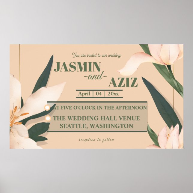 Pink blush floral  poster (Framsidan)