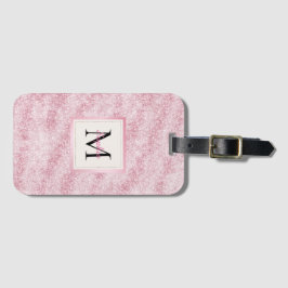 Pink Blush Glitter Monogram Bagagebricka