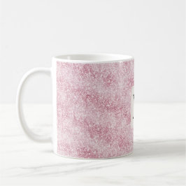 Pink Blush Glitter Monogram Kaffemugg
