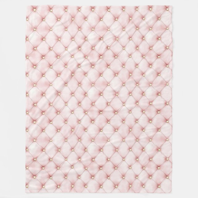 Pink Blush Gold Tufts Birthday Fleecefilt (Framsidan)