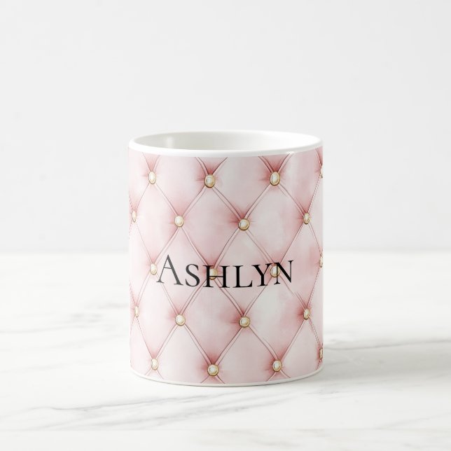 Pink Blush Gold Tufts  Kaffemugg (Center)