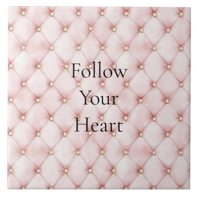 Pink Blush Gold Tufts Kakelplatta (Framsidan)