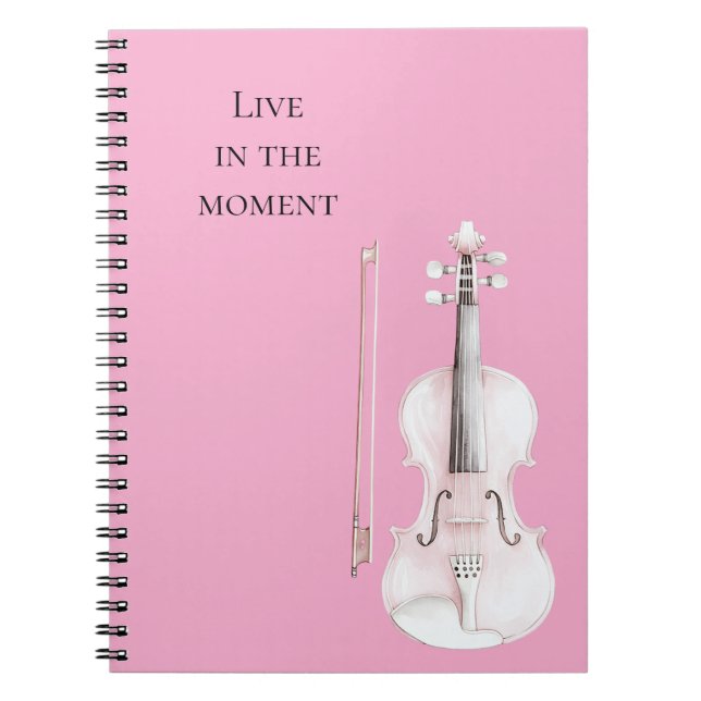 Pink Blush Violin Anteckningsbok (Framsidan)