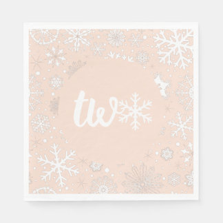 Pink Blush Winter Second Birthday Snowflake Pappersservett