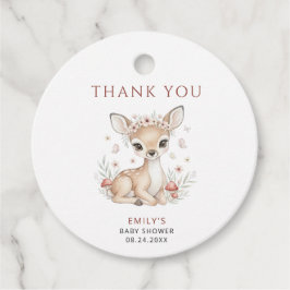 Pink Blush Woodland Deer Girl Baby Shower Gåvor Etiketter