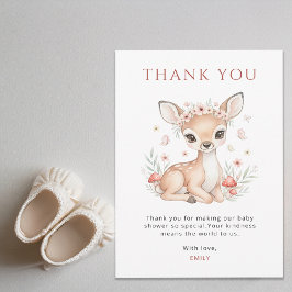 Pink Blush Woodland Deer Girl Baby Shower Tack Kort