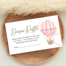 Pink Boho Bear Baby Shower Diaper Raffle